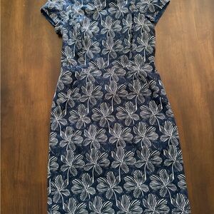 J. Crew Navy Floral Midi Dress